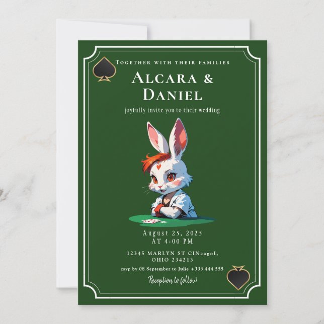 Casino Las Vegas Poker wedding Invitation (Front)