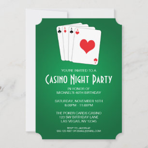 Casino Night Birthday Party Invitation
