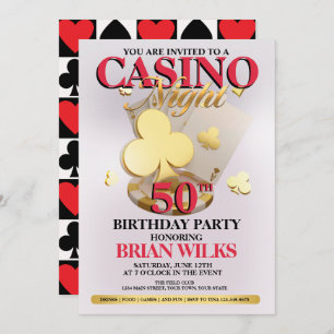 Casino Night Birthday Party Invitation