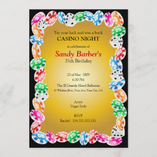 Casino Night Birthday Party Invitation Template