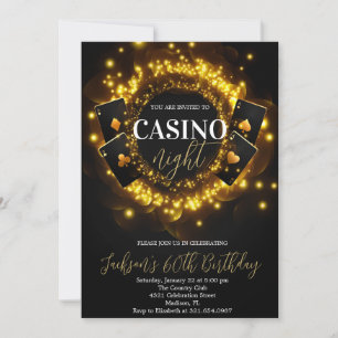 Casino Night Birthday Poker Birthday Party Invitation