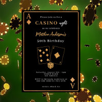 Casino night black gold birthday