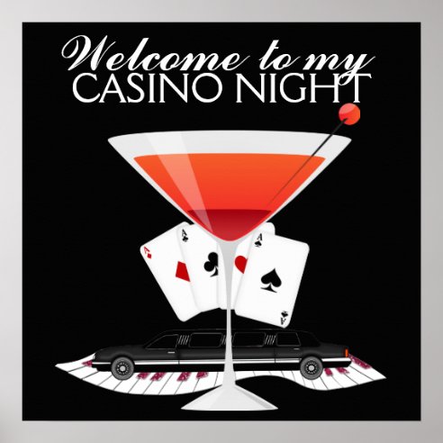 casino night theme party poster