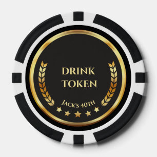 Casino Night Drink Token Poker Chip Personalised