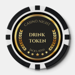 Casino Night Drink Token Poker Chip | Personalized