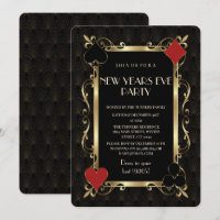 Casino Night Gold Art Deco New Years Eve Party