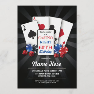 Casino Night Las Vegas Birthday Invitation Party