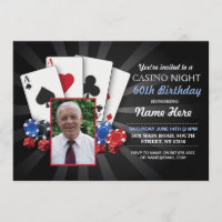 Casino Night Las Vegas Photo Birthday Invitation