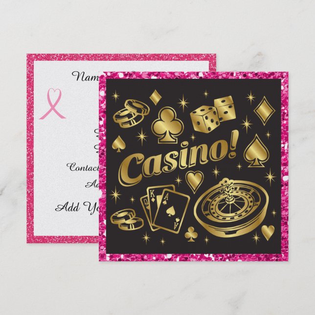 Casino Night Party / Fundraiser Invitation (Front/Back)