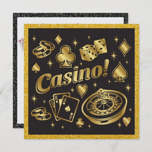 Casino Night Party Invitation (Front/Back)