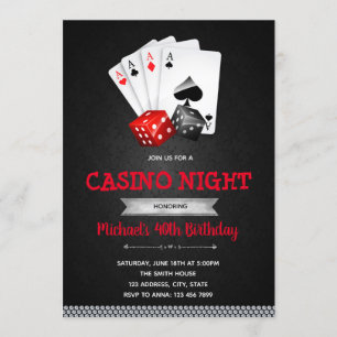 Casino night party theme invitation