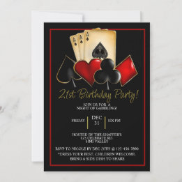Casino Night Poker Party Invitation