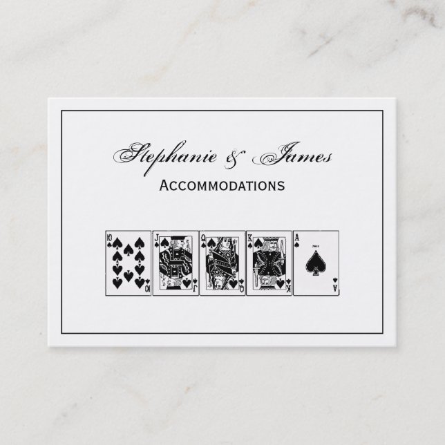 Casino Night Poker Royal Straight Flush Spades Business Card (Front)