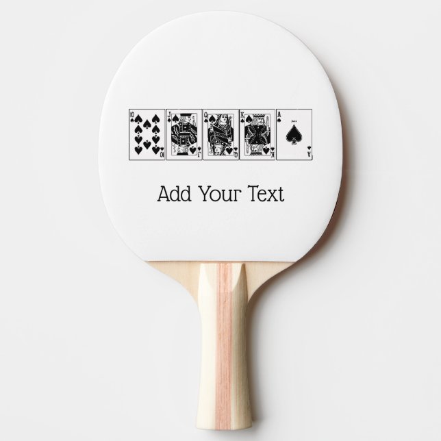 Casino Night Poker Royal Straight Flush Spades Ping Pong Paddle (Front)