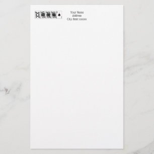 Casino Night Poker Royal Straight Flush Spades Stationery