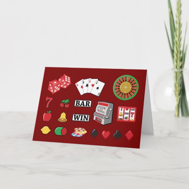 Casino Night Slot Machine Poker Lucky 7s Card (Front)