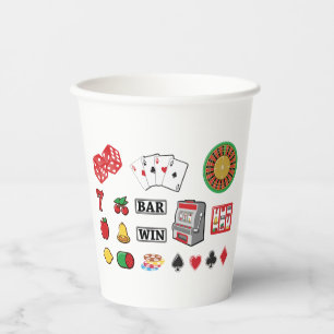 Casino Night Slot Machine Poker Lucky 7s Paper Cups