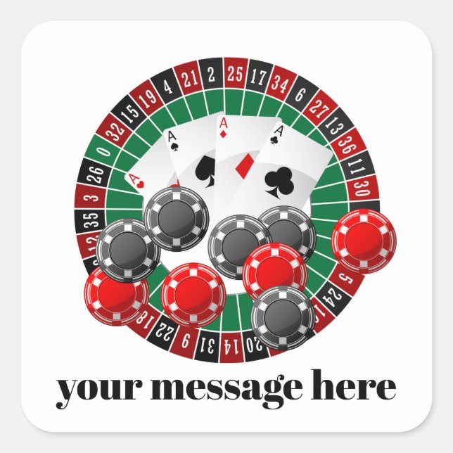 Casino party add message sticker (Front)
