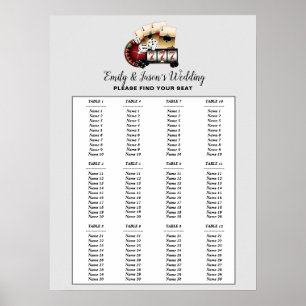 CASINO party seating sign, wedding seat chart