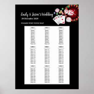 CASINO party seating sign, wedding seat chart