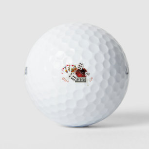 casino party, vintage poker golf balls