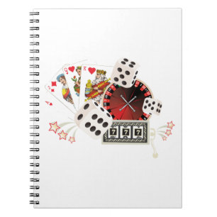 casino party, vintage poker notebook