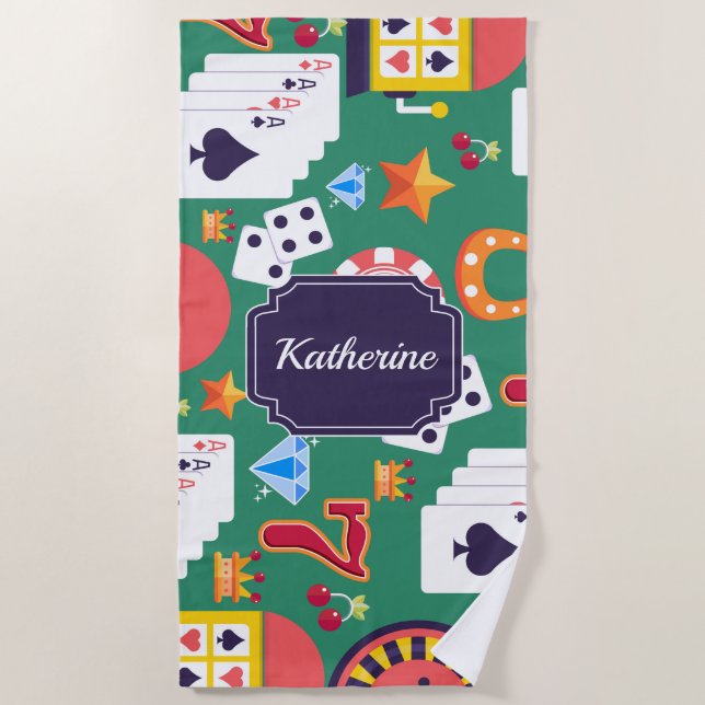 Casino Pattern Beach Towel (Front)