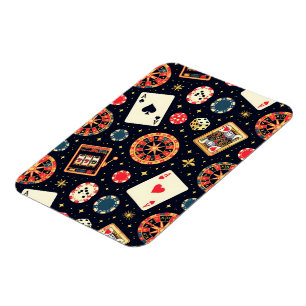 Casino pattern theme on black magnet