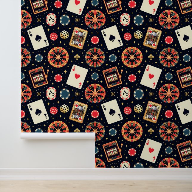 Casino pattern theme on black wallpaper (Application)