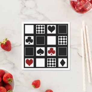Casino playing cards suits hearts crosses clubs sp napkin
