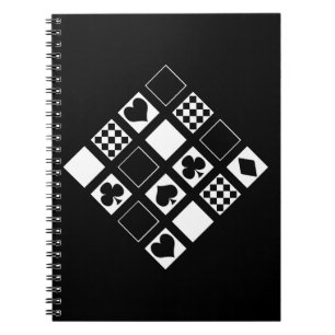 Casino playing cards suits hearts crosses clubs sp notebook