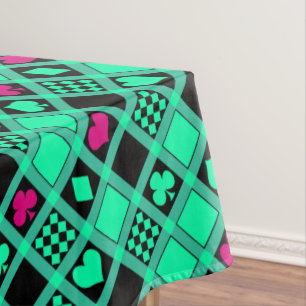 Casino playing cards suits hearts crosses clubs sp tablecloth