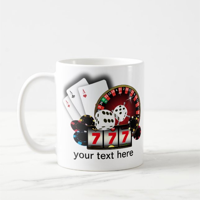 casino, poker, adult item coffee mug (Left)