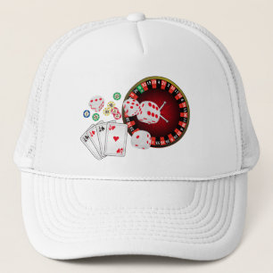 casino, poker, adult item trucker hat