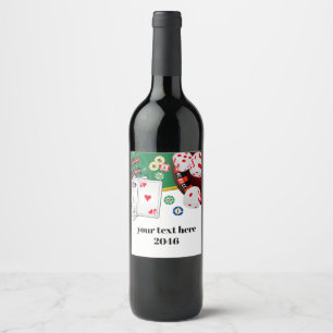 casino, poker, adult, wine, wine label, sticker