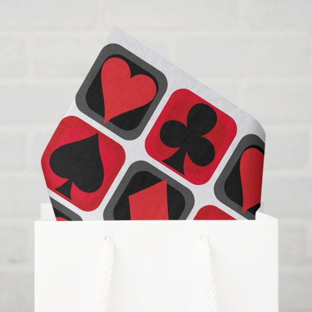 Casino Poker Card Suit Tissue Paper (Gift Bag)