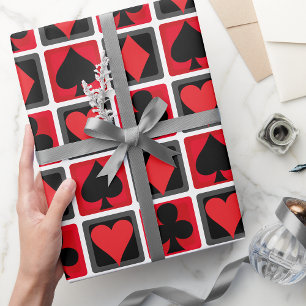 Casino Poker Card Suit Wrapping Paper