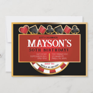 CASINO POKER Cards Birthday Party Invitation