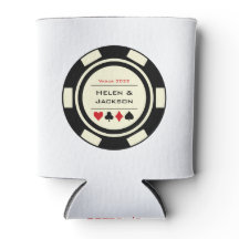 Casino Poker Chip Black Cream White Vegas Wedding