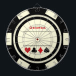 Casino Poker Chip Black Off-White Vegas Dartboard<br><div class="desc">This white and black poker chip style dart board would make a fantastic gift for yourself or for the casino loving person in your life. Personalise the design with a name.</div>