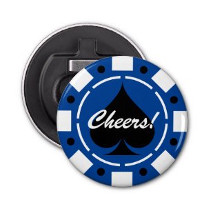 Casino poker chip bottle opener with custom text
