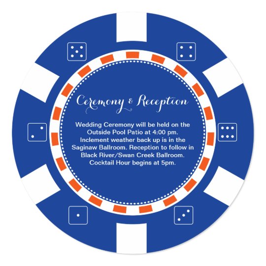 Casino Poker Chip | Wedding Information Card