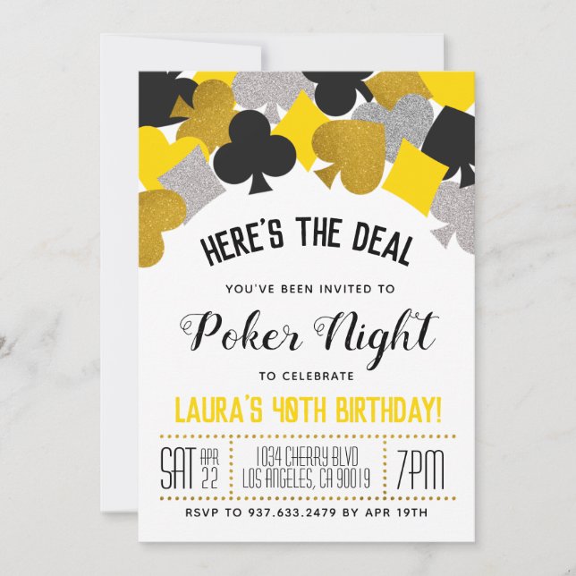Casino Poker Invitation (Front)
