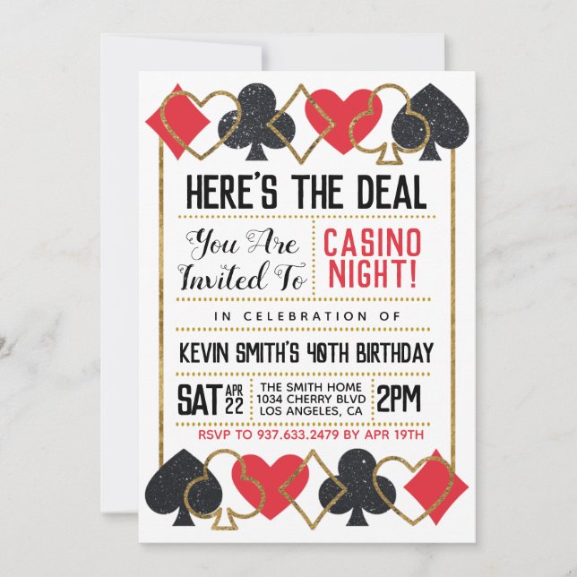 Casino Poker Invitation (Front)