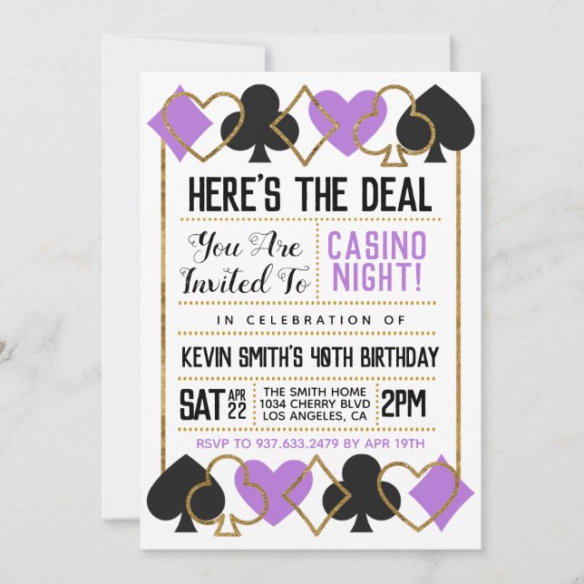 Casino Poker Invitation (Front)