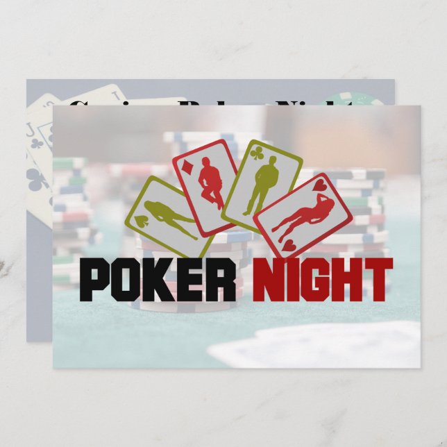 Casino Poker Night Party Invitation (Front/Back)