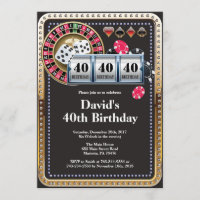 Casino Poker Playing Card Birthday Invitation