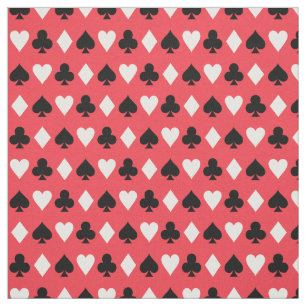 Casino Poker Playing Card Symbols Pattern Fabric