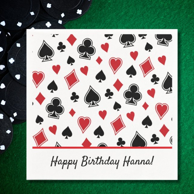 Casino Poker Theme Card Shark Birthday Napkin (Creator Uploaded)