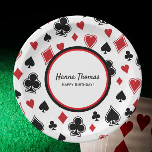 Casino Poker Theme Card Shark Birthday  Paper Plate